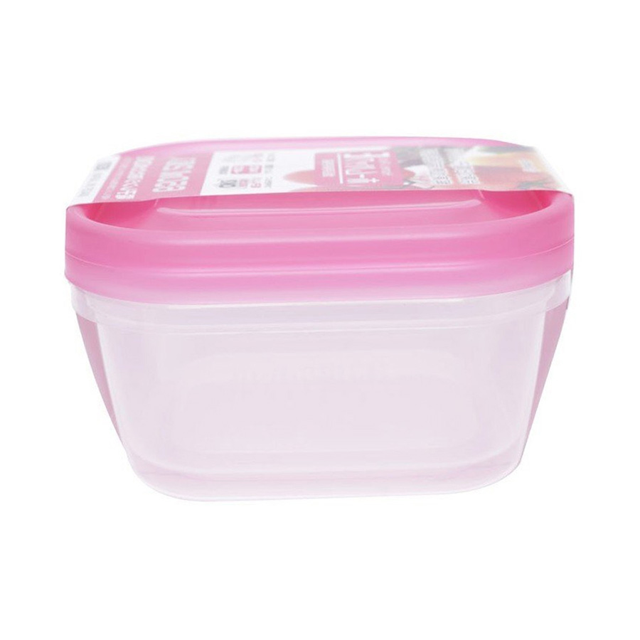 Combo Set 2 Hộp Nhựa Đựng Thực Phẩm Màu Hồng + Set 3 Hộp Nhựa Dùng Được Lò Vi Sóng Màu Xanh - Nội Địa Nhật Bản