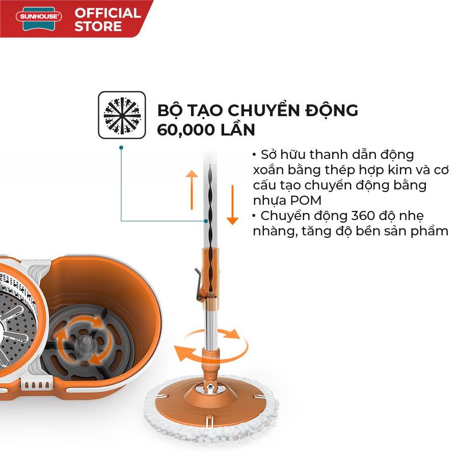 Bộ Lau Nhà Xoay 360 Độ SUNHOUSE KS-CL260PO Màu Cam