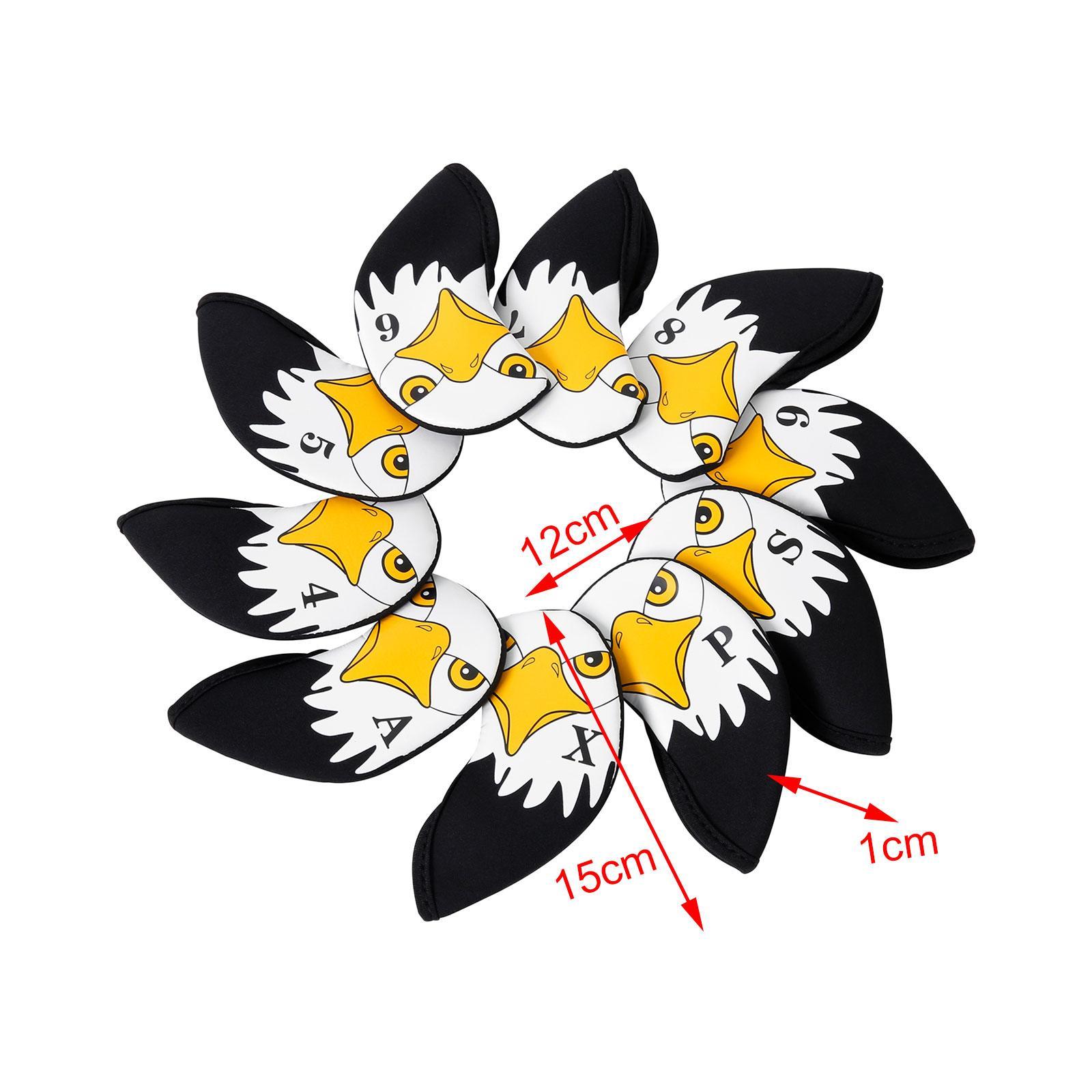 10x Golf Iron Headcovers Set Neoprene Golf Club Head Cover Protective Headcover Sleeve for Unisex