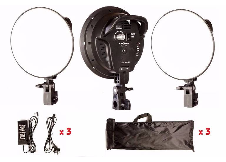 BỘ KIT STUDIO 3 ĐÈN LED 45W DIMMER