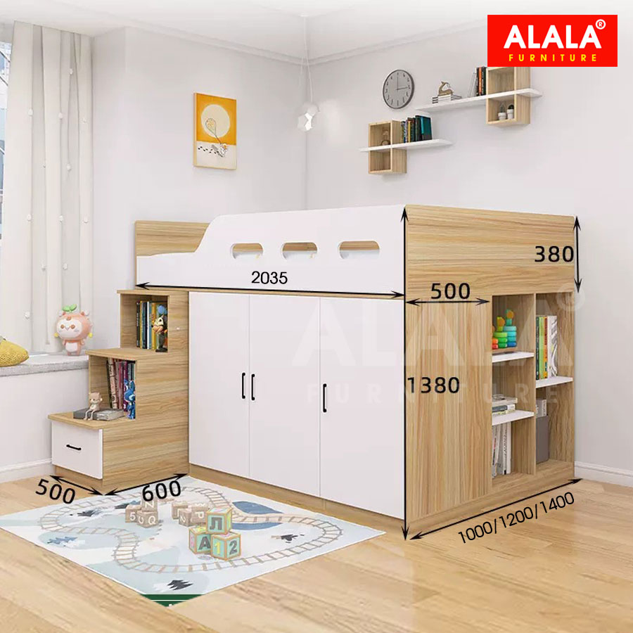 Giường tầng thấp ALALA162 đa năng/ Miễn phí vận chuyển và lắp đặt/ Đổi trả 30 ngày/ Sản phẩm được bảo hành 5 năm từ thương hiệu ALALA/ Chịu lực 700kg