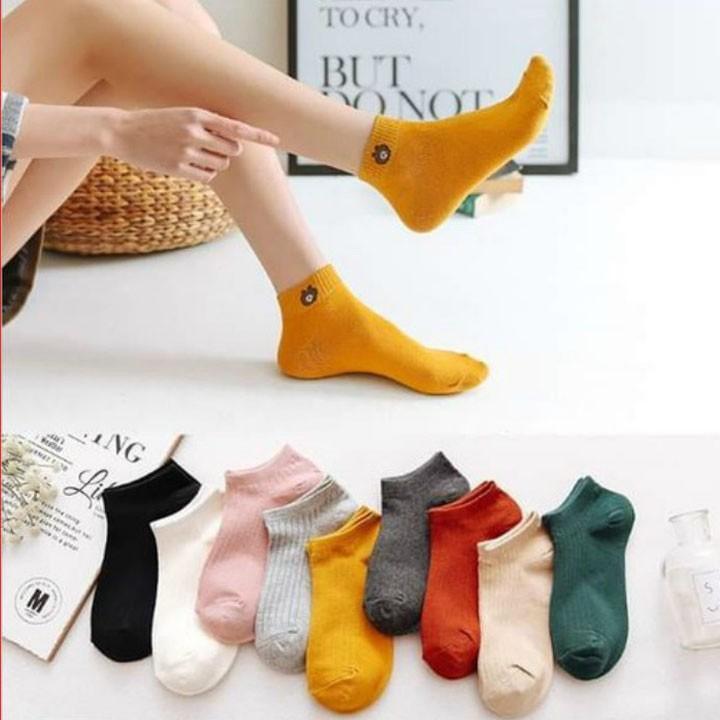 Set Tất Nữ Siêu Xinh Hình Gấu Vải Cotton Siêu Co Dãn - Thấm Hút Mồ Hô