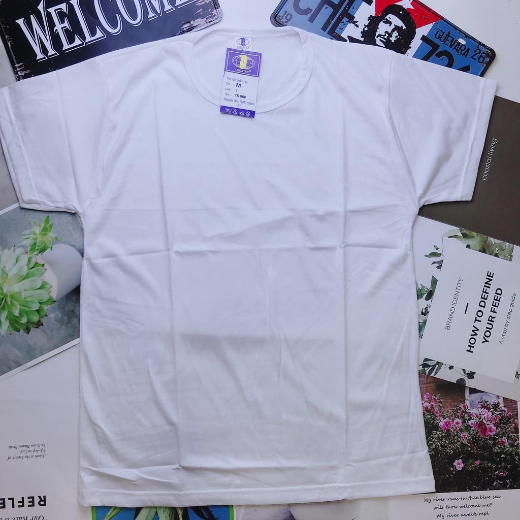 Áo Thun Nam Trắng Cotton ️ Áo Phông Cổ Tròn Form Rộng Trơn Đẹp Giá Rẻ