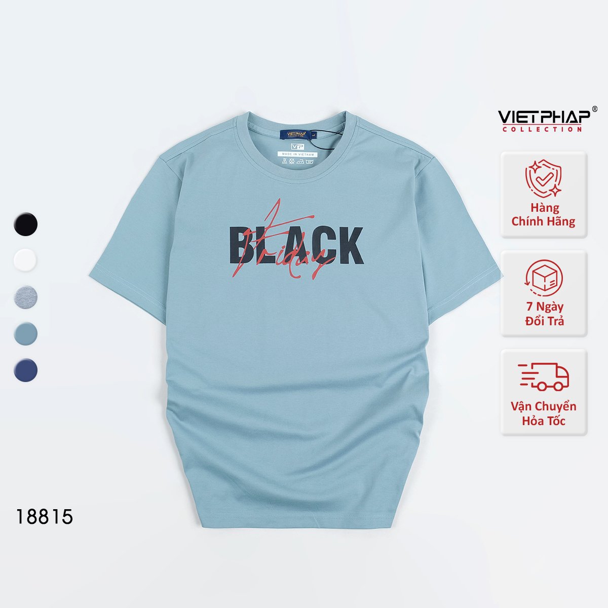Áo Thun Nam VIỆT PHÁP Form Unisex Chất liệu Cotton co dãn thấm hút mồ hồi tốt 18815