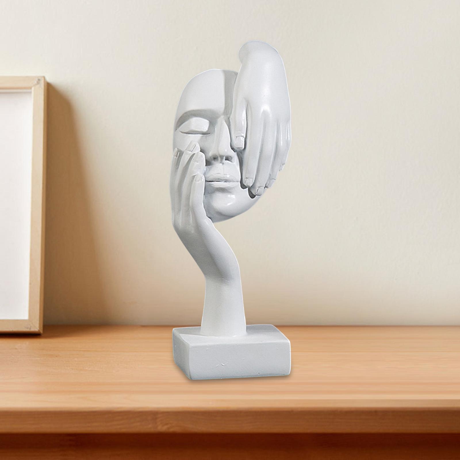 Creative Thinker Statue, Figurines Resin Ornament, Decoration Abstract Face Sculpture for Desktop Office Home Bookshelf Wedding Gift