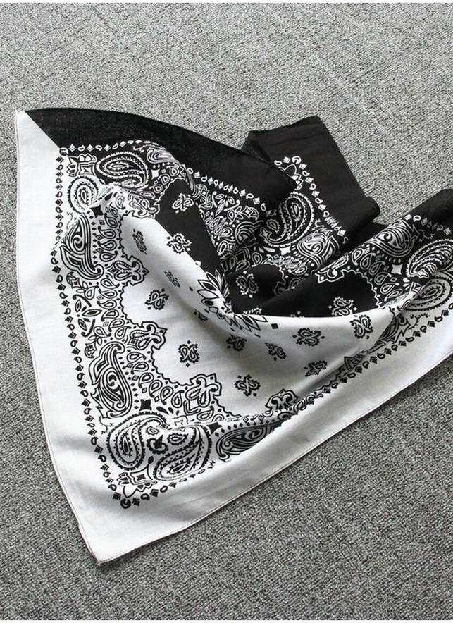 Khăn Bandana Màu Trắng Đen - Mã B011