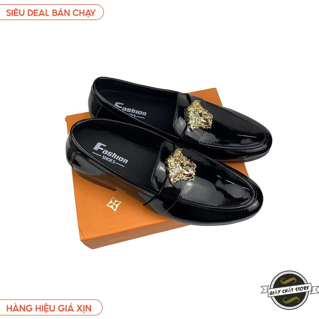 Giày nam cao cấp | Phụ kiện đính mặt Ves.Sac sản phẩm da bóng nam tính trẻ trung