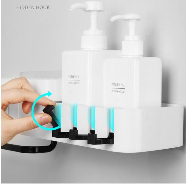 Giá đỡ để đồ nhà tắm dán tường cao cấp xoay góc giá treo tường bằng nhựa