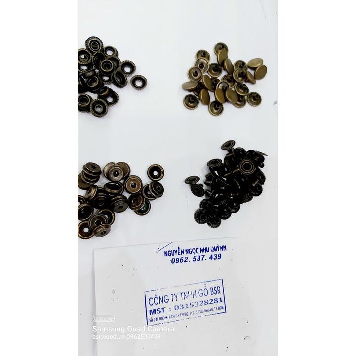 Nút bấm 4 thành phần Cúc bấm Loại 12mm Bằng thau không gỉ Màu bạc,vàng,đồng,đen Phụ liệu may mặc túi xách