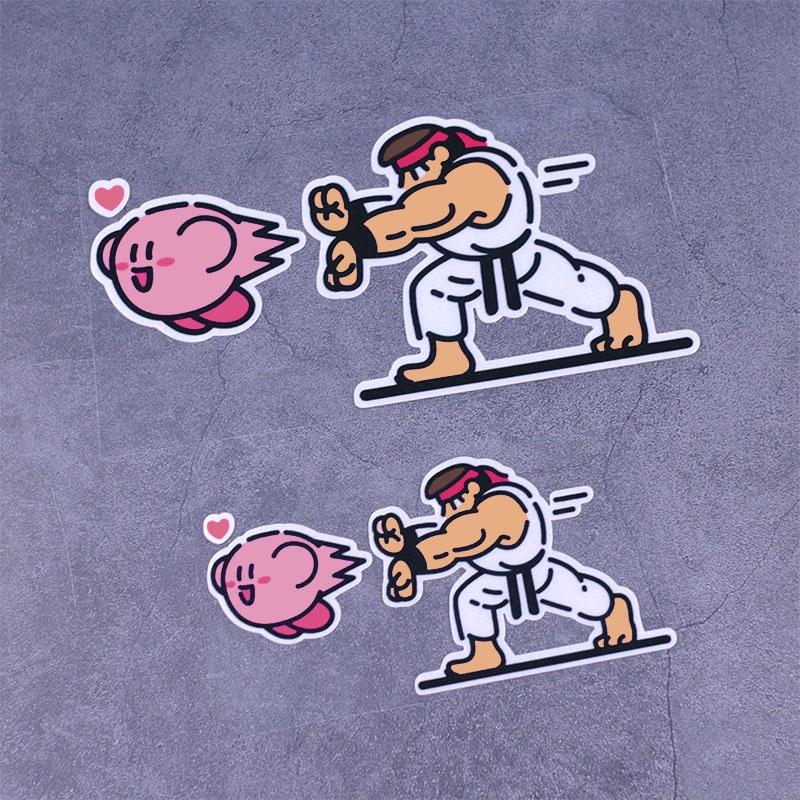 Kirby & KOF Sticker Dán xe máy chống thấm nước Decal trang trí kính chắn gió