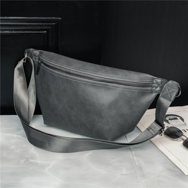 Retro simple chest bag pu leather waist bag