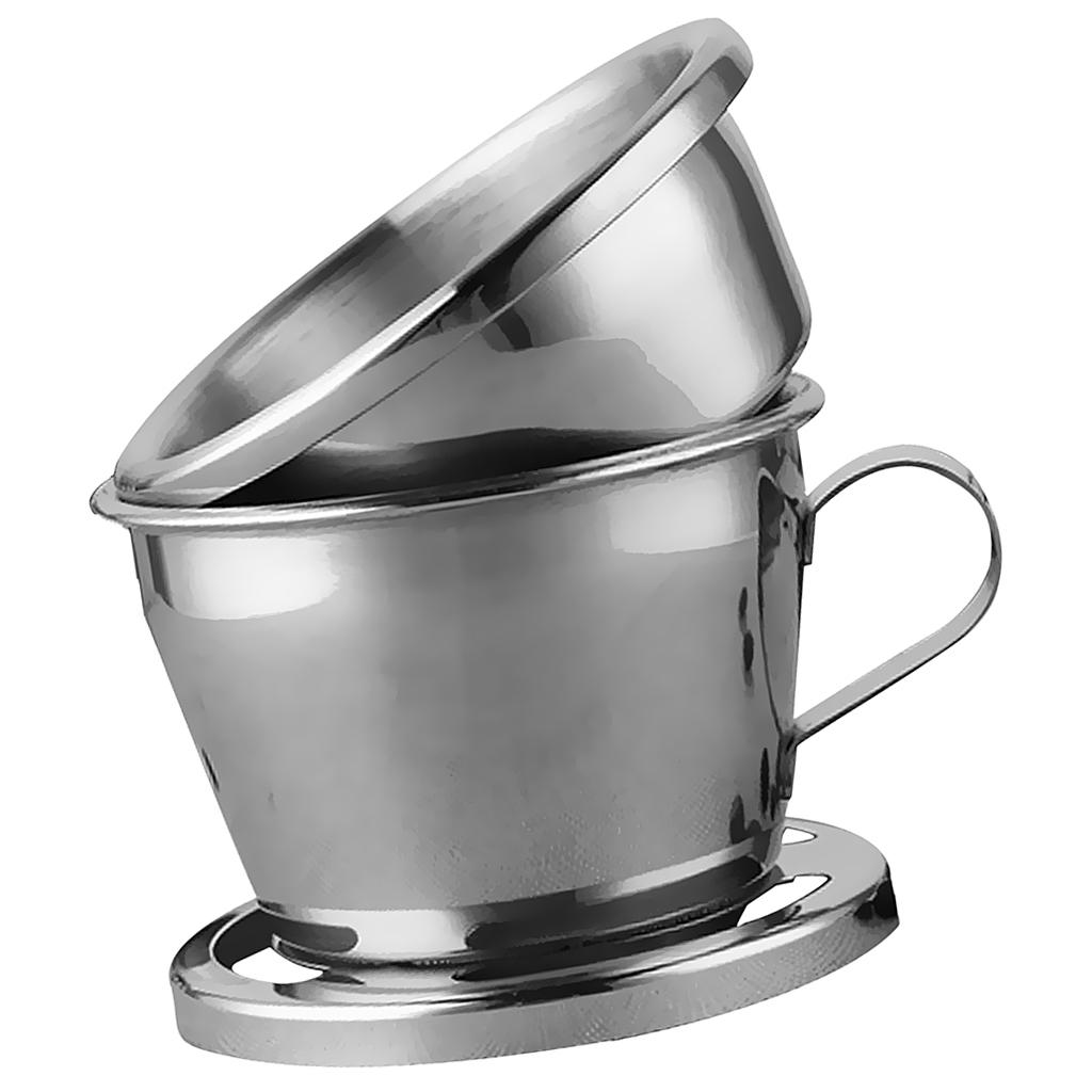 Coffee Dripper Drip Brewing Pot Coffee Filter Brew Coffee Pot Percolators Hot & Cold Coffee Maker Stainless Steel