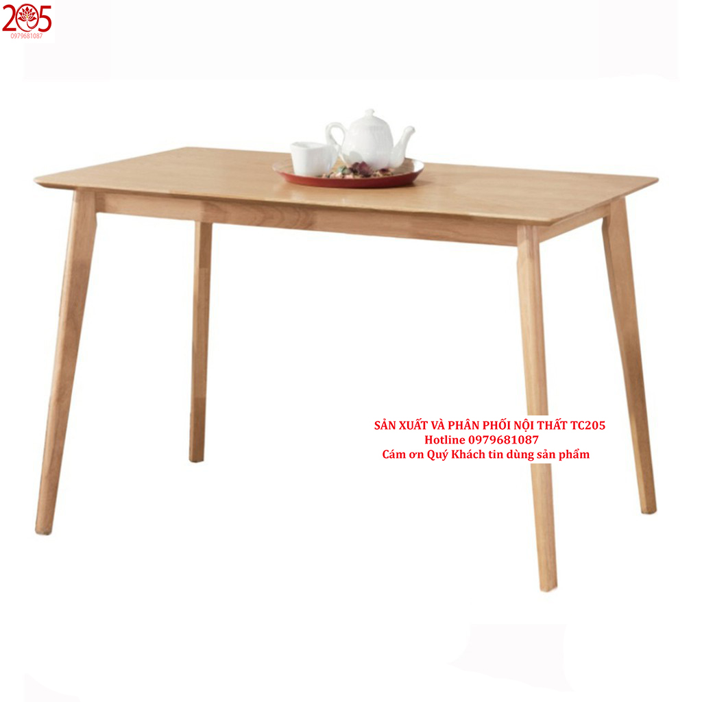 Bàn Làm Việc 50x100 chân dẹp GỖ CAO SU 100% - Nội Thất 205TC - Ovenware 50x100 working table rubber wood 100% working platform-furniture 205TC