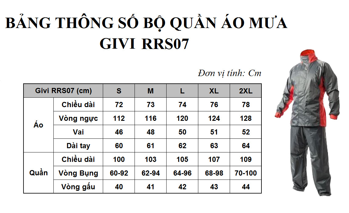 Bộ quần áo mưa Givi RRS07