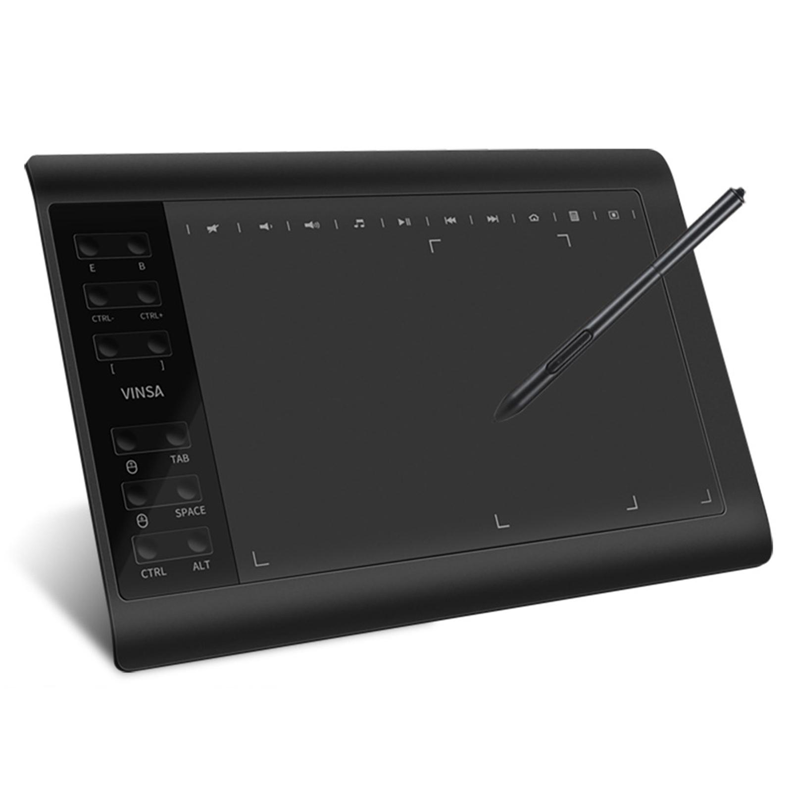10 x 6 Inch Graphic Drawing Tablet, Graphic Tablet with Battery-free Pen, Drawing Pad Compatible with Mac, for Windows, Home-Office