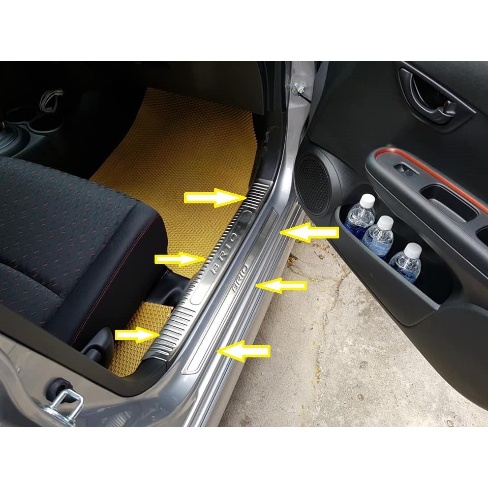 Ốp Bậc Cửa, Nẹp Bước Chân Trong, Ngoài Xe Honda Brio 2022-2019 Chất Liệu Inox Cao Cấp