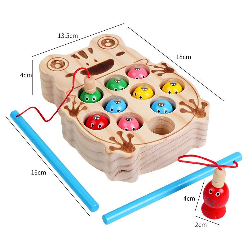 Bộ Đồ Chơi Câu Cá Từ Tính Bằng Gỗ, Giải Trí Rèn Luyện Vận Động Tay, Khả Năng Quan Sát Nhiều Màu Sắc Cho Bé - TG74