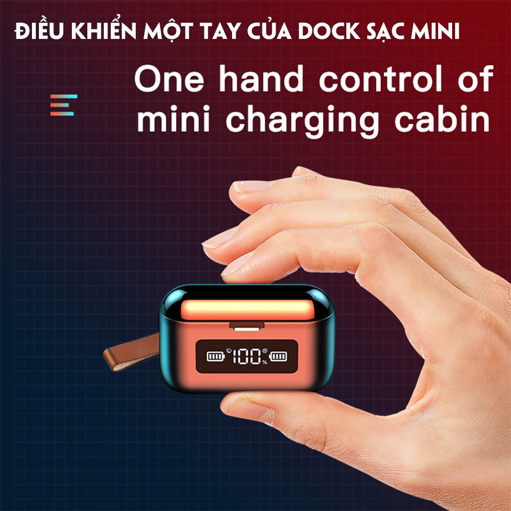 VINETTEAM BTH 281 Tai Nghe Bluetooth Không Dây Âm Thanh Nổi IX7  - Tự Động Kết Nối -Tương Thích Cao Cho Tất Cả Điện Thoại -Hàng Chính Hãng