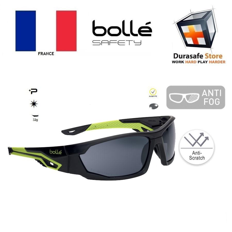Kính BOLLE MERPSF MERCURO Outdoor Safety Smoke Lens Anti-Fog Platinum Coating, tròng đen khói chống đọng sương