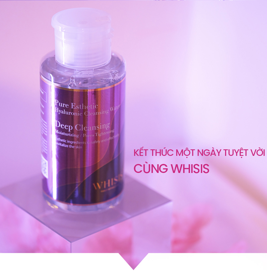 Nước Tẩy Trang Tinh Khiết WHISIS Pure Esthetic Hyaluronic Không Chứa Cồn, Sạch Sâu 300ml