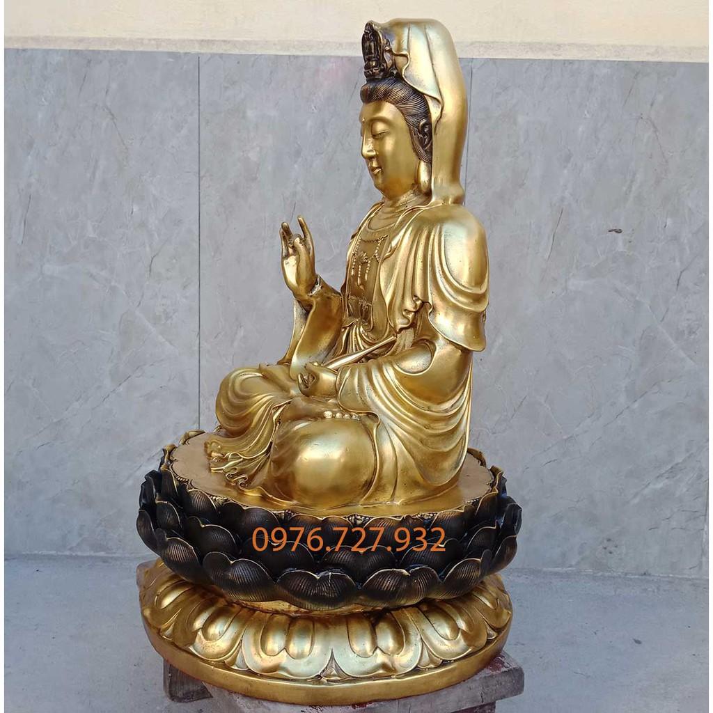 Tượng phật bà quan âm bằng đồng cao 48cm, tượng quan âm bồ tát bằng đồng