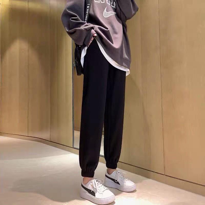 Quần Jogger Ống Bo Chất Thun Da Cá Unisex Nam Nữ Phong Cách Hàn Quốc Ulzzang