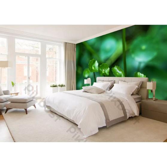 Tranh dán tường Tranh hoa lá sen may mắn thời trang hiện đại, tranh dán tường 3d hiện đại MS772404