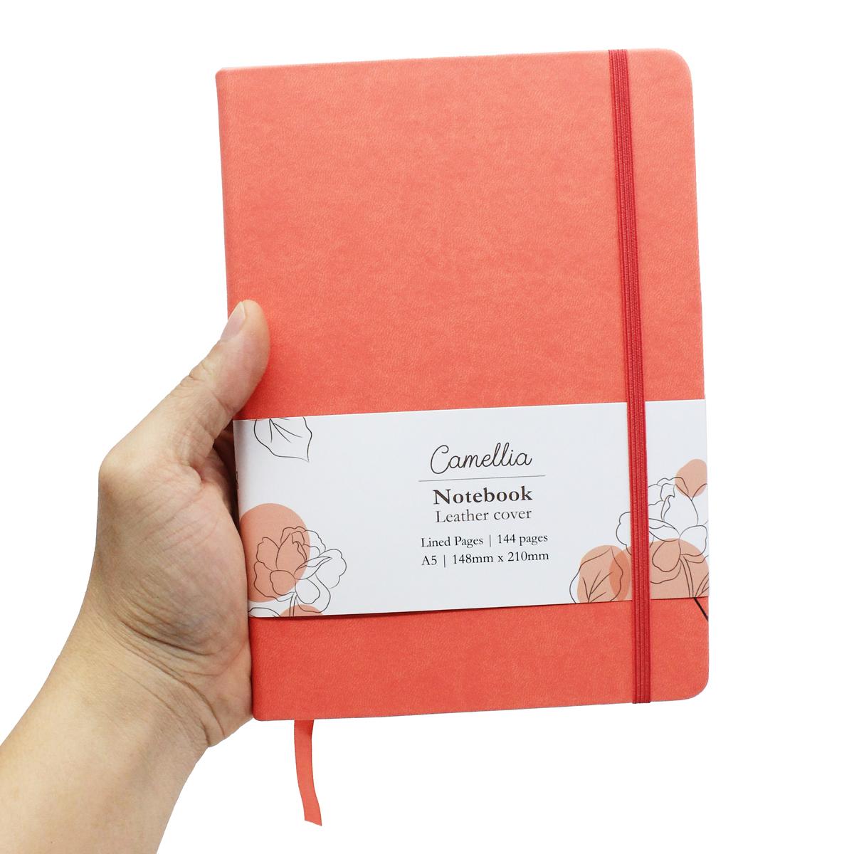Sổ Da Bìa Cứng Camellia A5 - Kẻ Ngang - 144 Trang 100gsm - The Sun - Terracotta