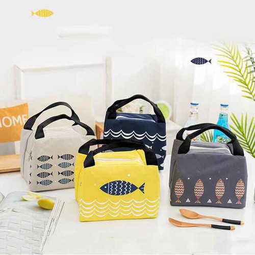Túi đựng hộp cơm giữ nhiệt họa tiết hoạt hình dễ thương phong cách hàn quốc HT135 - Giao Ngẫu Nhiên