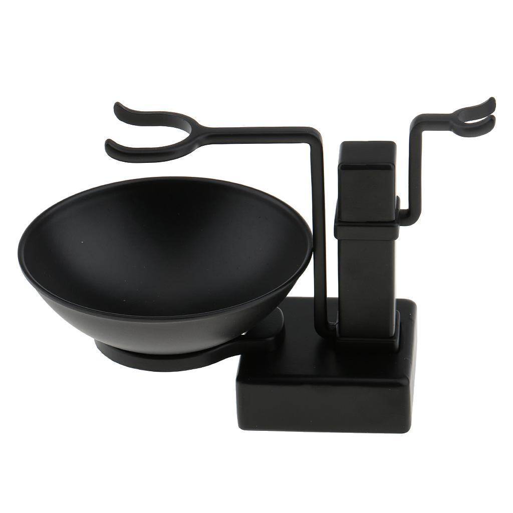 Travel Bathroom Men Shaving Bowl Mug Cup Stand Holder W/ Wood Brush Kit Set