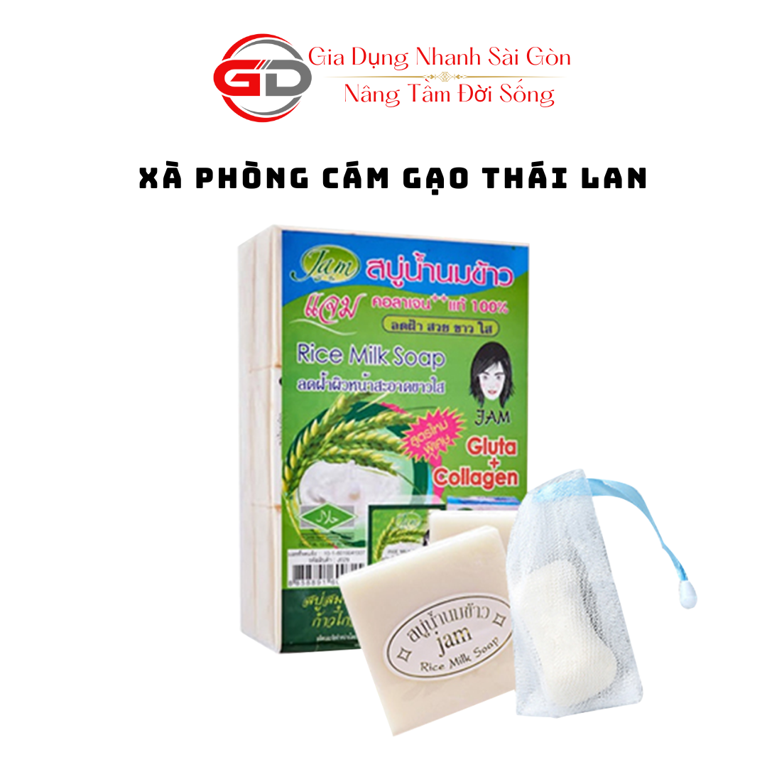 Xà Phòng Cám Gạo Thái Lan Jam Rice Milk Soap