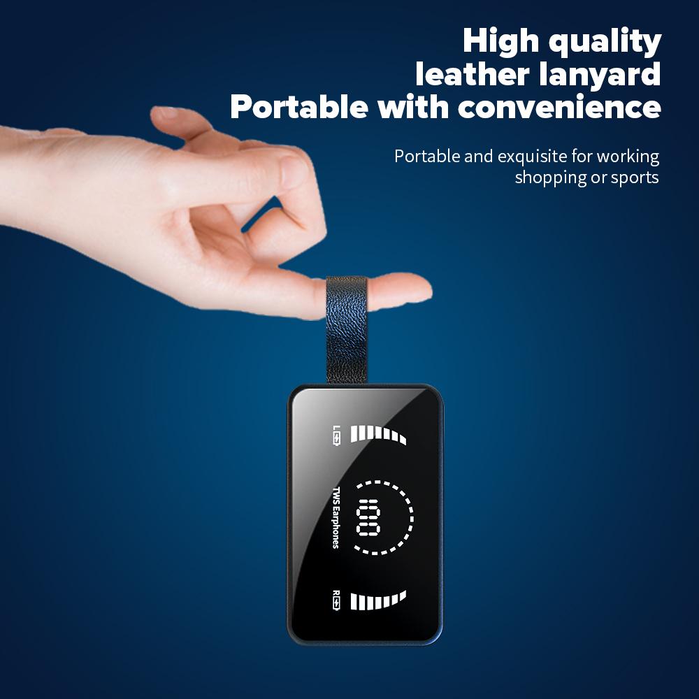 TWS Không Dây Bluetooth HD Gương Màn Hình Màn Hình Hiển Thị LED Tai Nghe Có 3500MAh Sạc Hộp 9D HIFI Stereo Tai Nghe Nhét Tai Tai Nghe