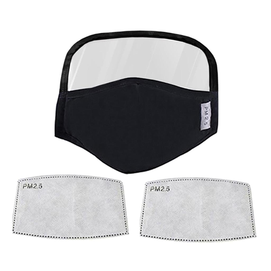 2x Cotton Face Mask Reusable Cycling Mask Safety Protection Eye Mask - Black