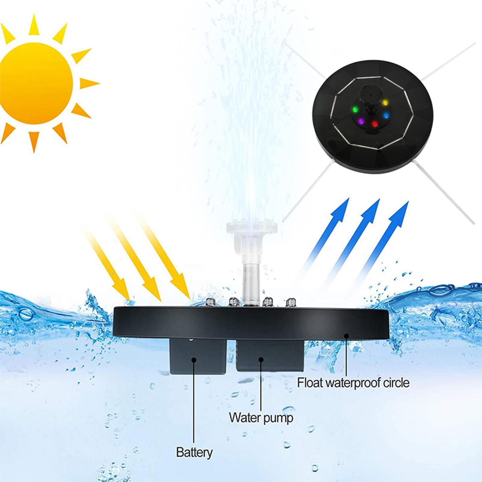 Solar Fountain Floating with 6 Nozzles 3.5W for Small Pond Aquarium Garden
