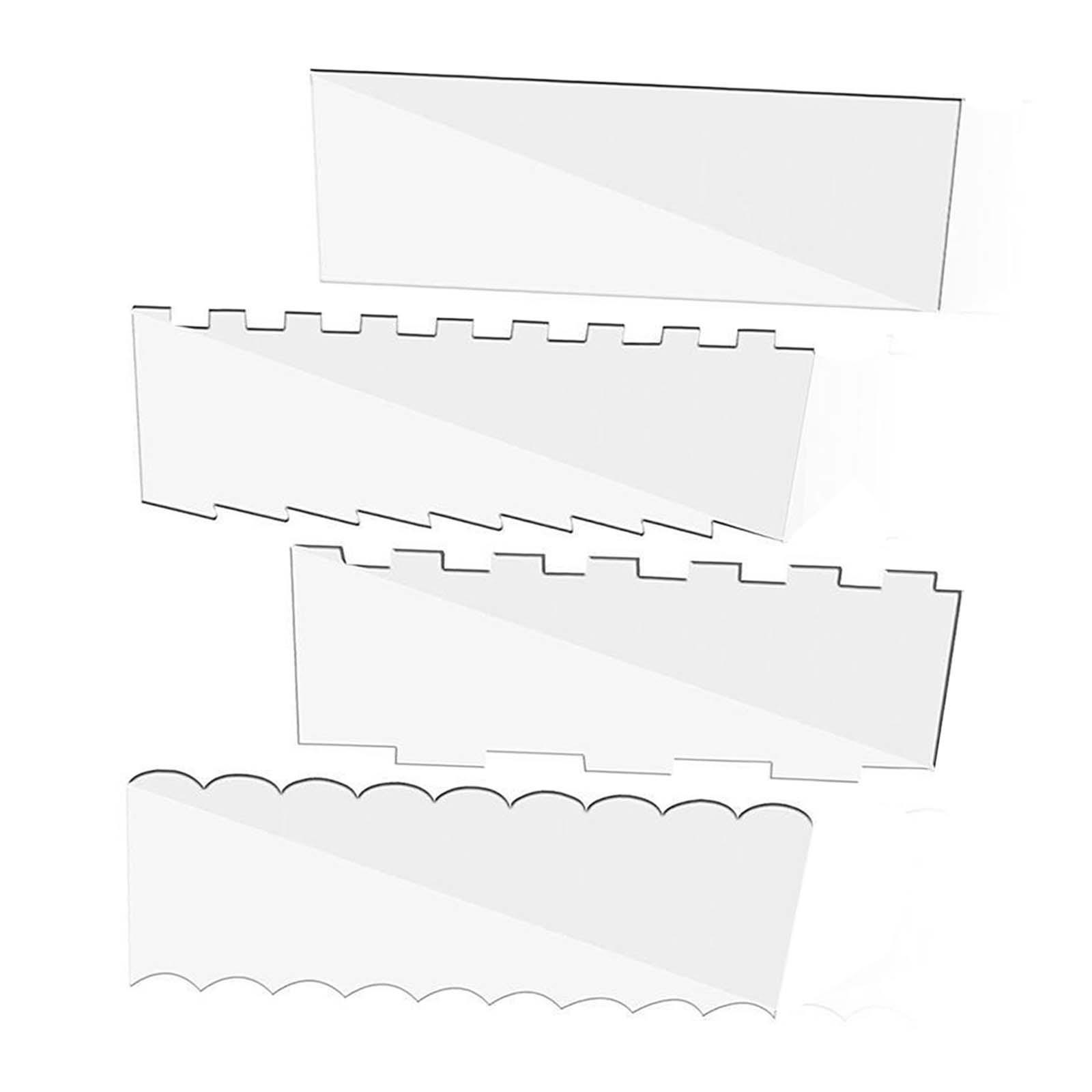 4 Pieces Large Acrylic Cake Tool Cake Comb Frosting Baking Tools Cake Icing Decorating Comb Pastry Cutter Clear for Wedding Party