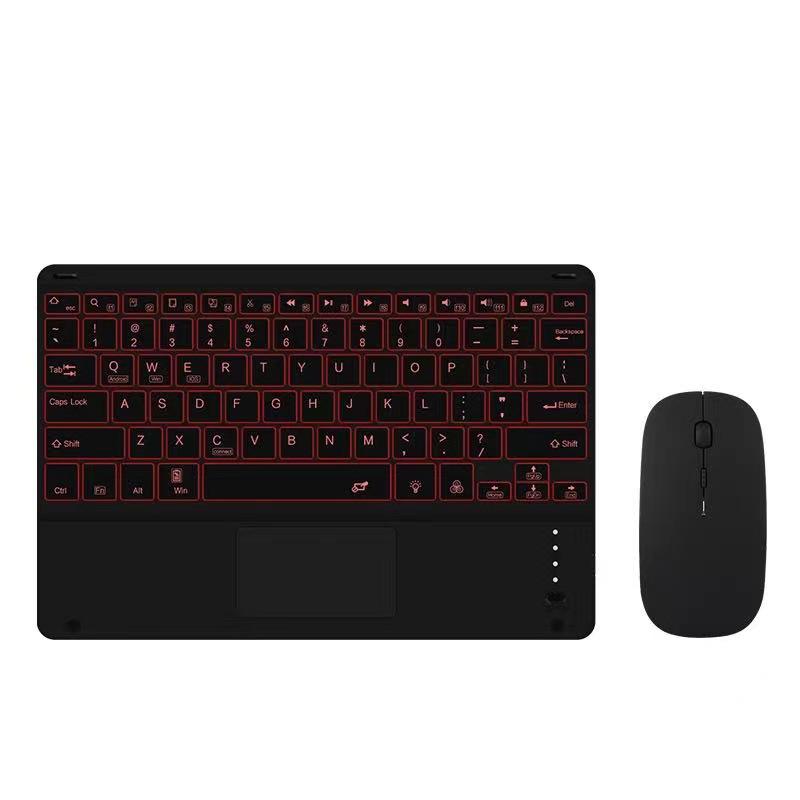 Ưu đãi đặc biệt bàn phím bluetooth phẳng chuột không dây đèn nền nhiều màu bàn di chuột ipad mobile notebook thích hợp cho Android Apple