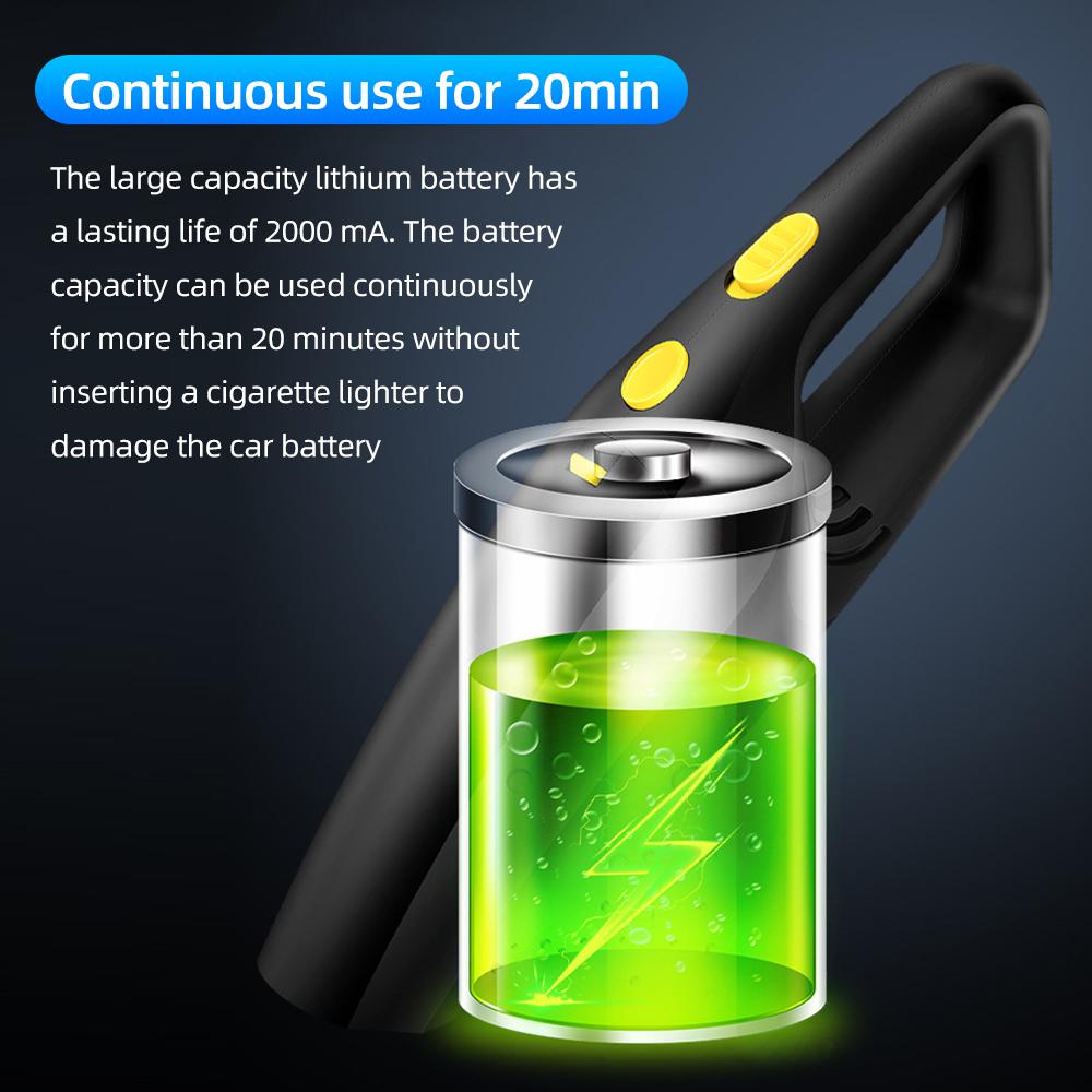 Handheld Vacuum Cordless Rechargeable Car Vacuum Cleaner with 20 Mins Runtime Mini Vacuum with 6000 Pa Powerful Suction