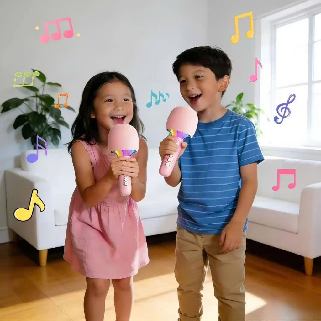 Micro Karaoke Bluetooth kèm loa kết nối điện thoại, máy tính bảng Hát Không Dây, Nghe Nhạc, Hỗ Trợ Kết Nối Thẻ Nhớ, USB Pin sạc - Hàng Chính Hãng