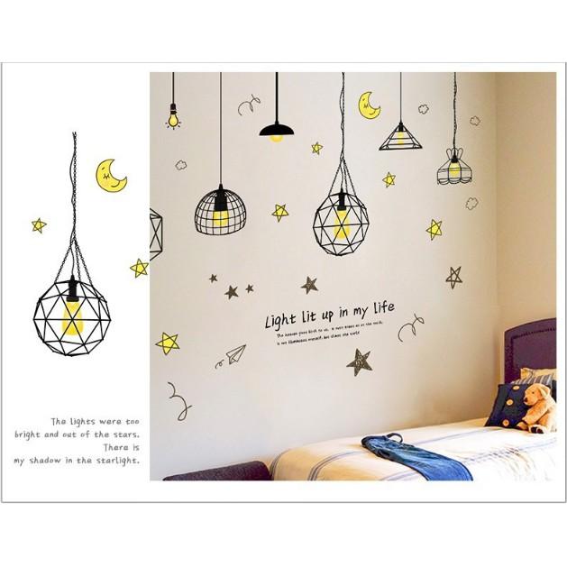Decal trang trí tường - Bóng Đèn hiện đại kiểu mới