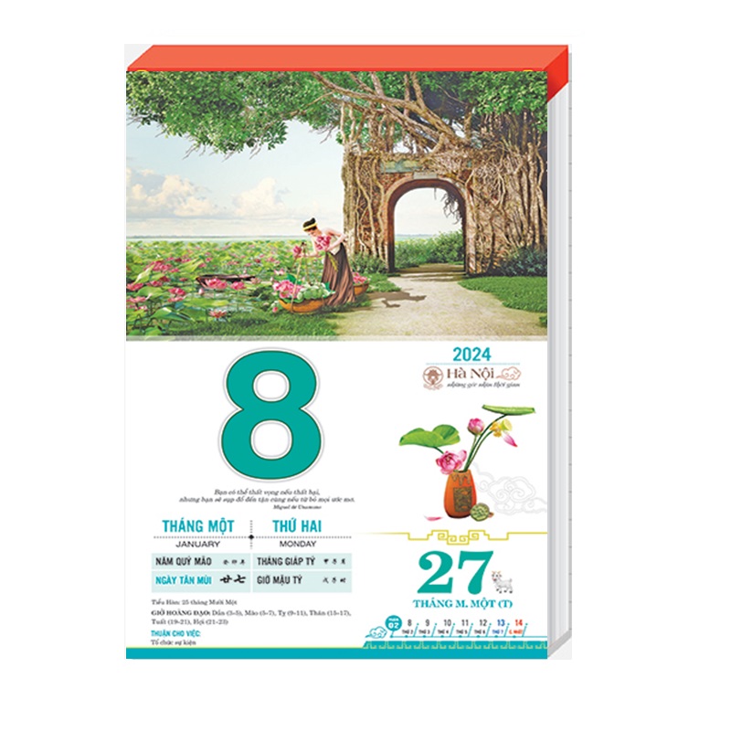 Bloc lịch 2024 - kích thước 20cm x 30 cm – Lịch Hà Nội NH07