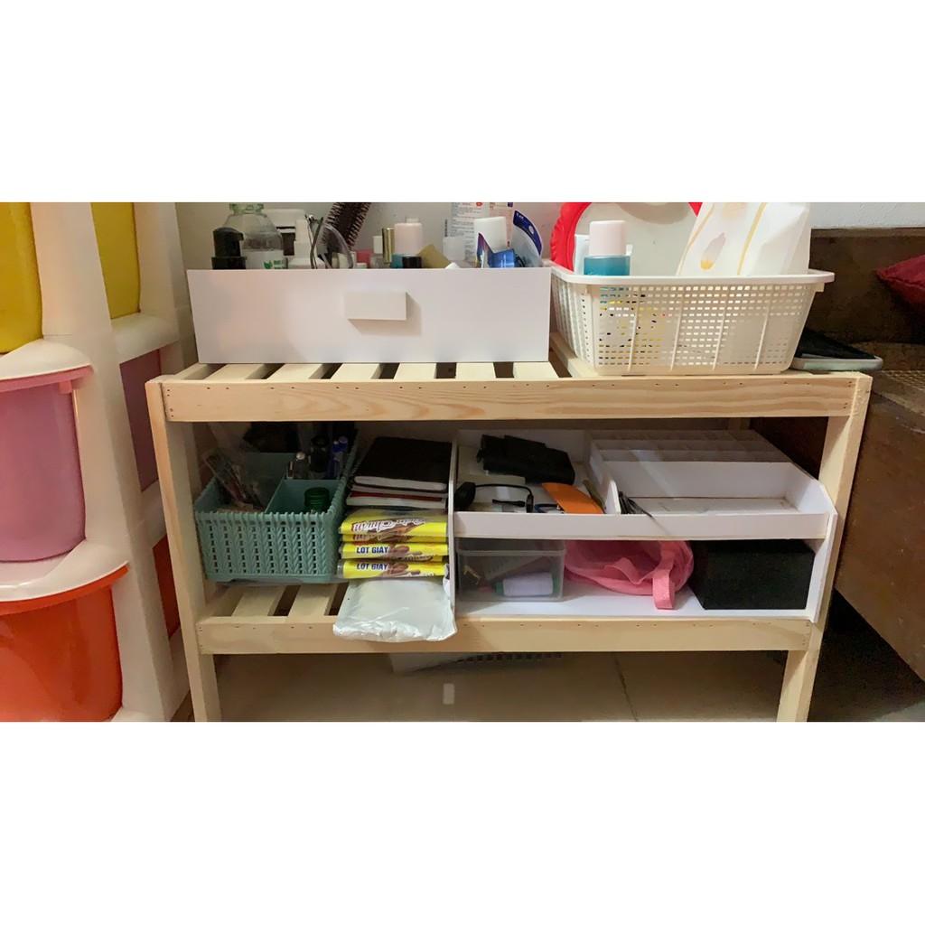 Kệ gỗ để đồ 2 ngăn dài 80cm