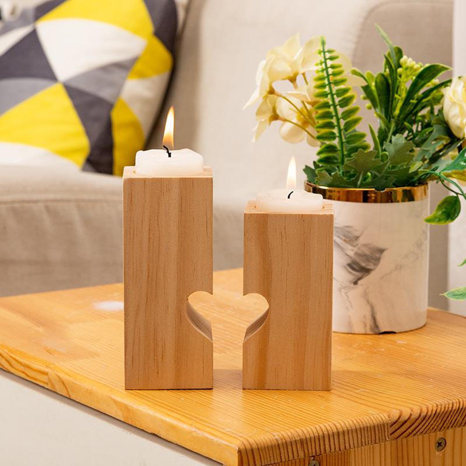 Farmhouse Decor Wooden Tealight Candle Holder Christmas Candle Holder Rustic Christmas Decor, for Party Home Wedding
