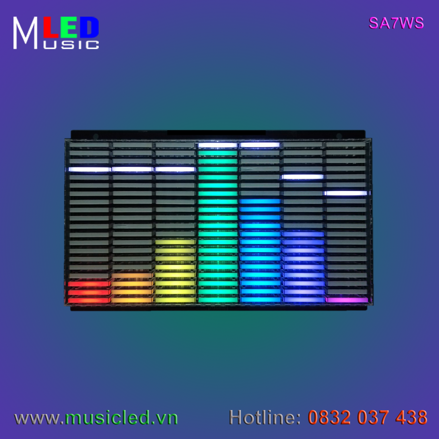 Dàn đèn Music LED nháy theo tần số nhạc 7 cột treo tường