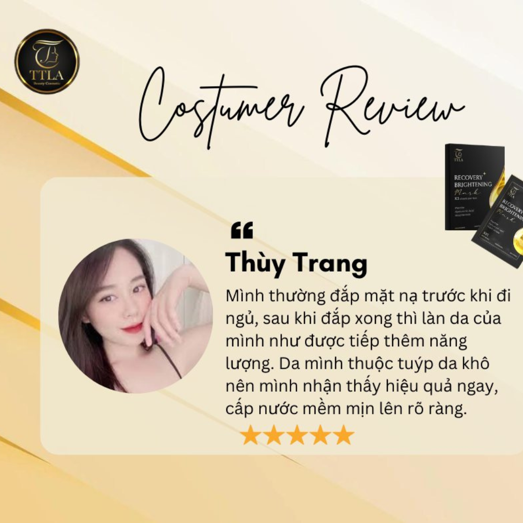 Mặt nạ dưỡng ẩm se khít lỗ chân lông TTLA Recovery Brightening Mask