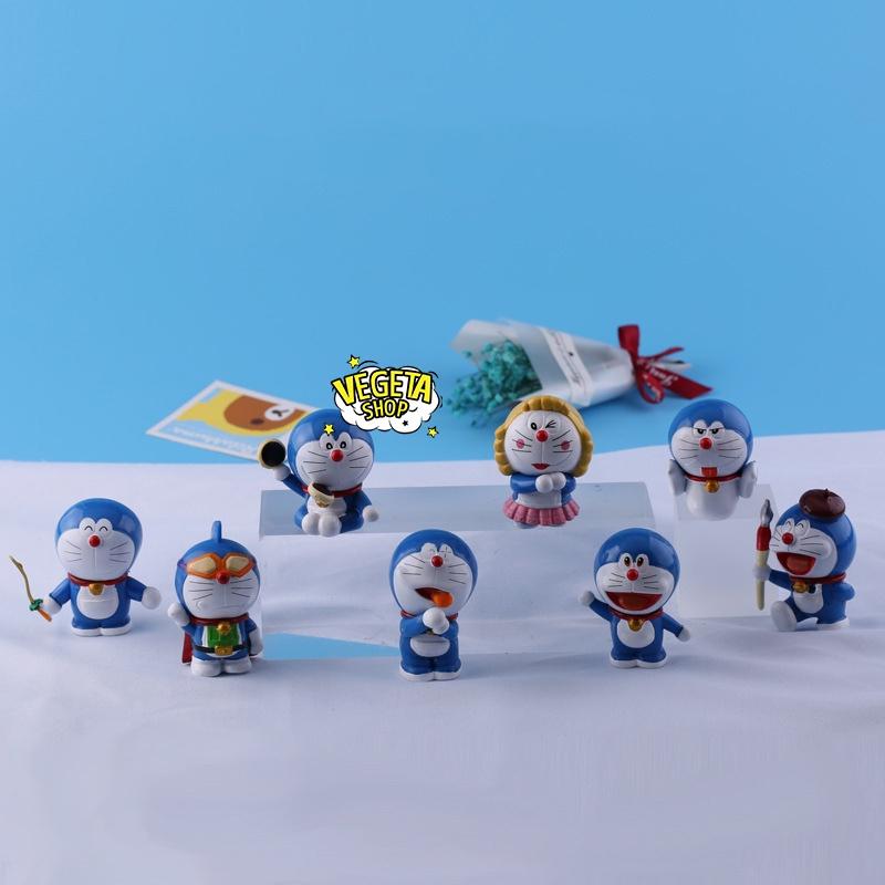 Mô hình Doraemon Doremon - Trọn bộ 8 Mô hình các tư thế Doremon Doraemon và bảo bối - Cao khoảng 6cm