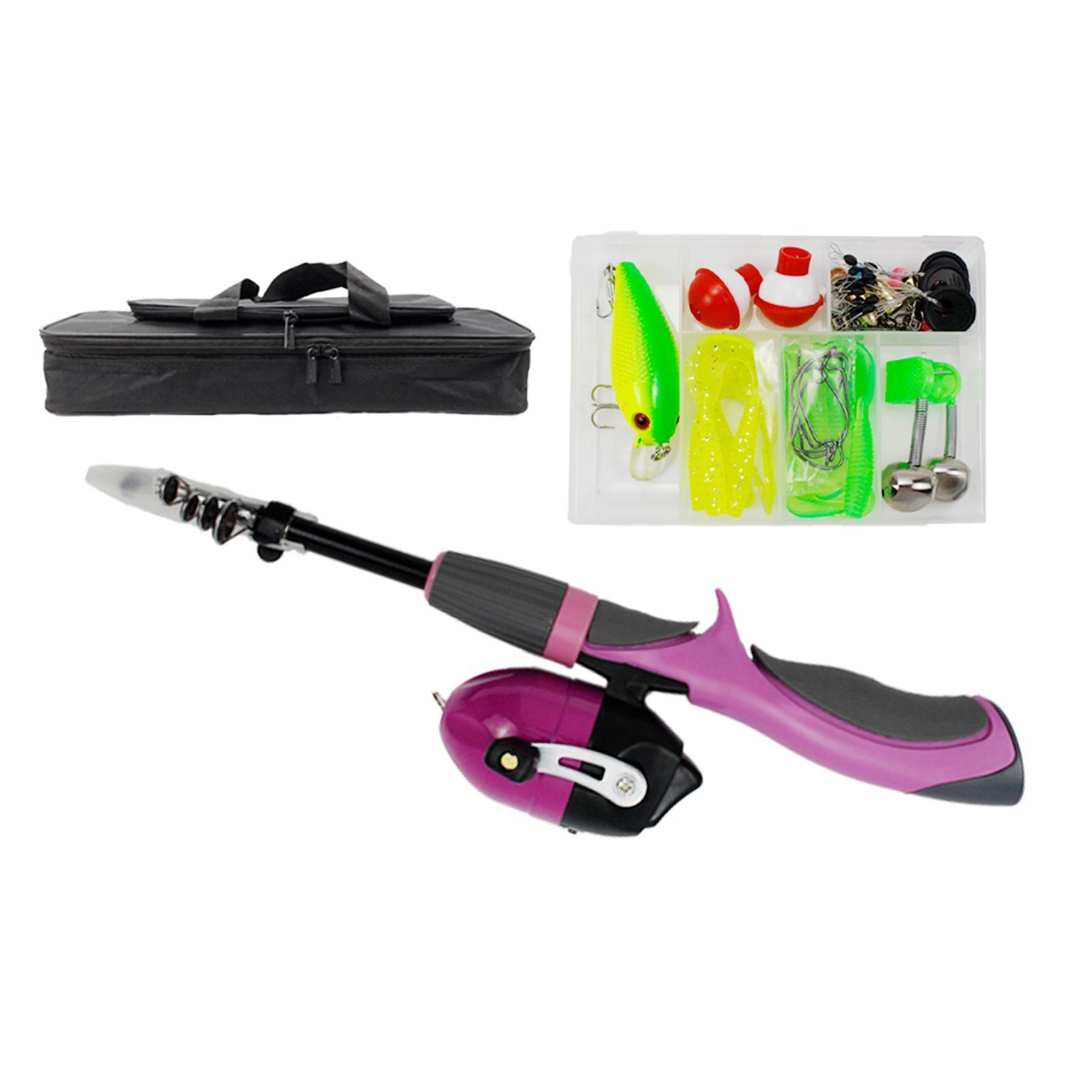 Fishing Pole Child Telescopic Rod and Reel Carrier Bags with Fishing Line Fishing Gear Accessories for Starter Children