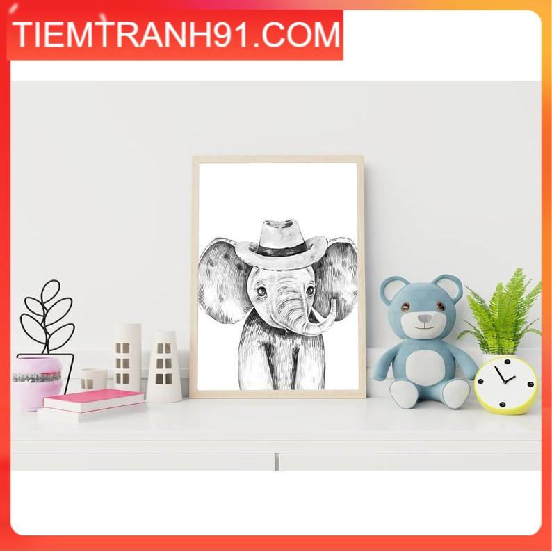 Tranh treo tường | Tranh cho bé-Elephant Print for Nursery 101 , tranh canvas giá rẻ