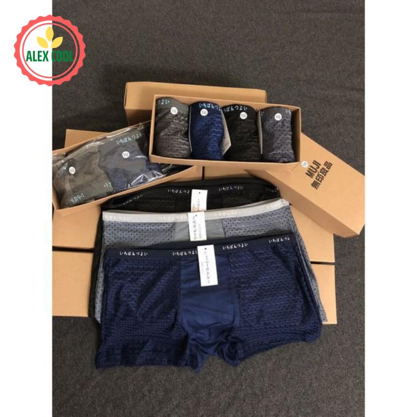 Hộp 4 quần sịp quần lót nam cao cấp thông hơi thoáng khi alex cool