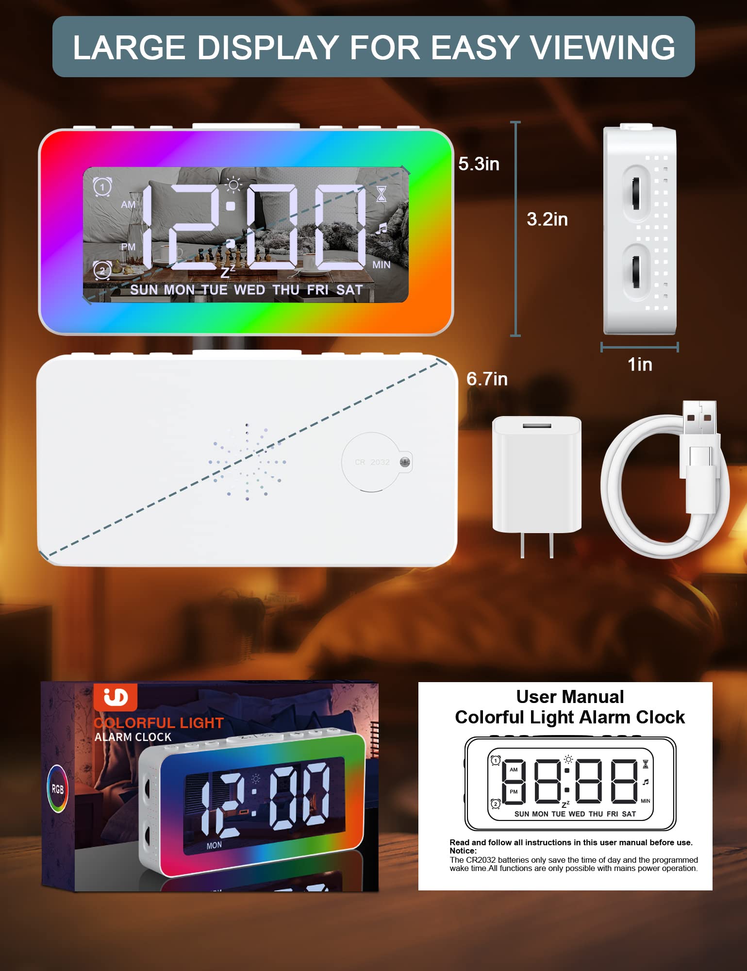 Đồng Hồ Báo Thức Kiêm Đèn Ngủ Có Tích Hợp Những Bài hát du dương MultiAlarm Clock Music Lamp