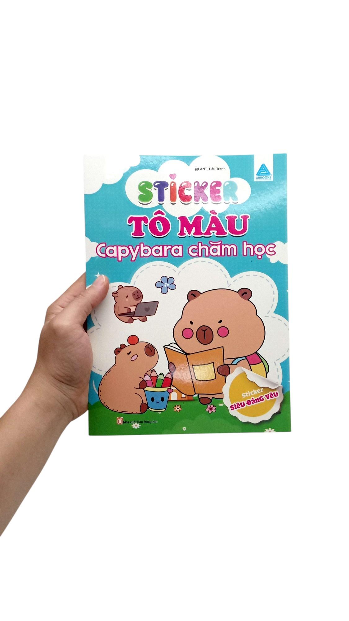 Sách - Sticker Tô Màu - Capybara Chăm Học